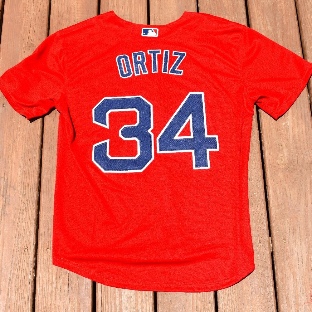 New! David Ortiz "Big Papi" Boston Red Sox RED Home Baseball Jersey Men's XXL